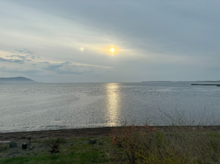 サロマ湖に沈む夕日