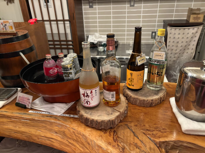 梅酒、ウイスキー、焼酎など
