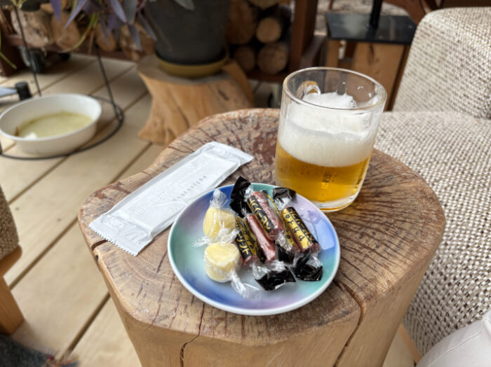 ビールとカルパスとチーズ