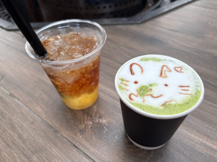 ティーレモネードソーダと抹茶ラテ